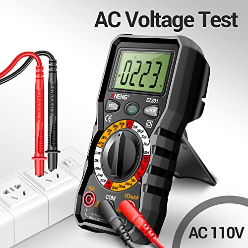 Digital Multimeter with Case, DC AC Voltmeter, Ohm Volt Amp Meter T41295