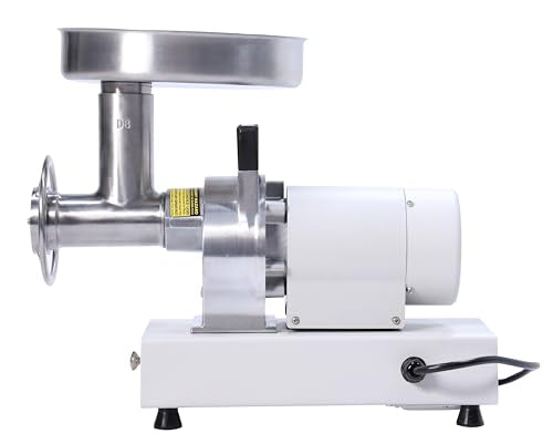 1 HP Dual Meat Grinder with 3 Stuffing Tubes, 2 Stainless Steel Grinding Plates, and a Stainless Steel Stuffing Plate S863425