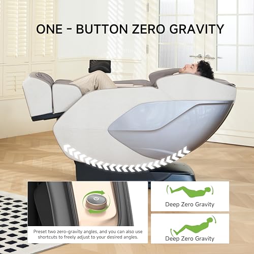 4D Massage Chair Full Body Zero Gravity Recliner with Negative Ion Purification, Aromatherapy, 20 Auto Modes, Yoga Stretching, Touch Screen, Foot Rollers, Wireless Charger G690