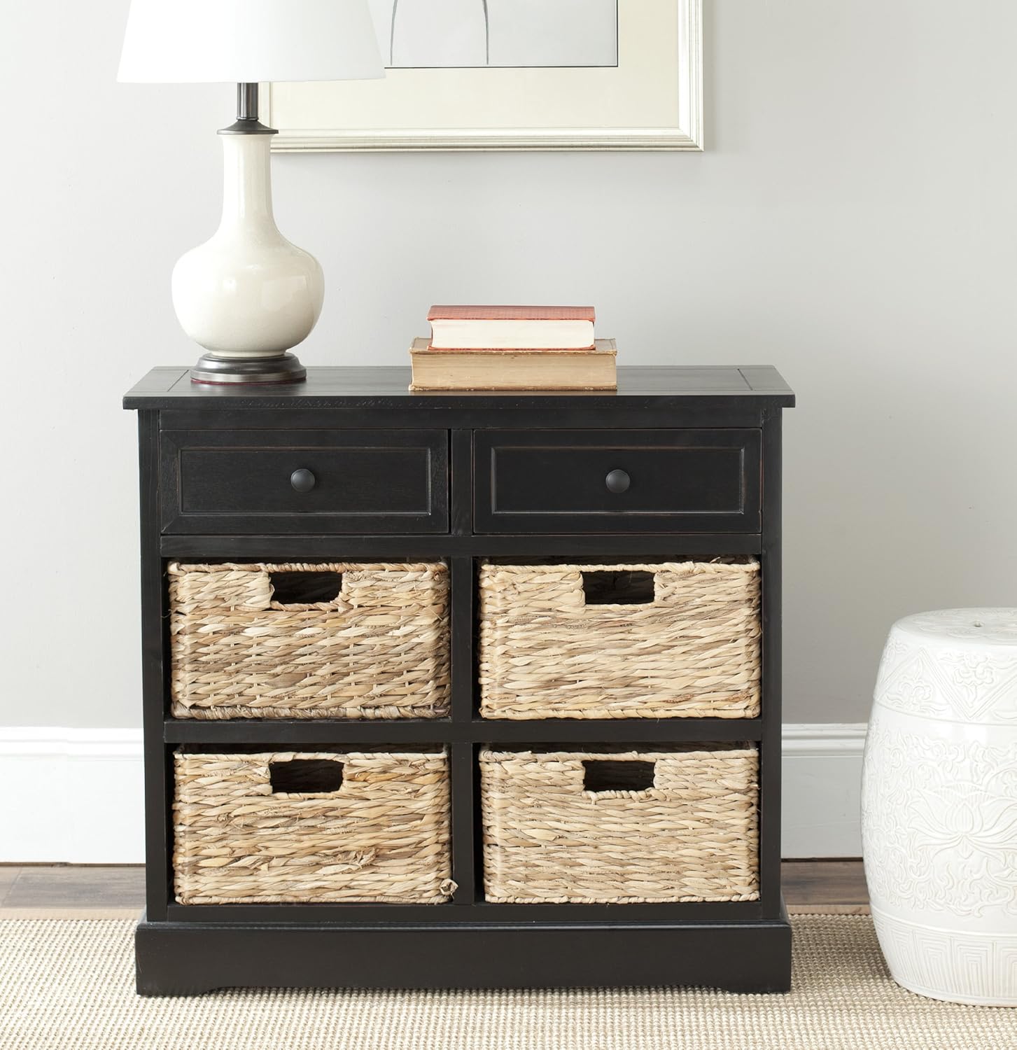 Brown Wicker Basket Storage Unit Z4268