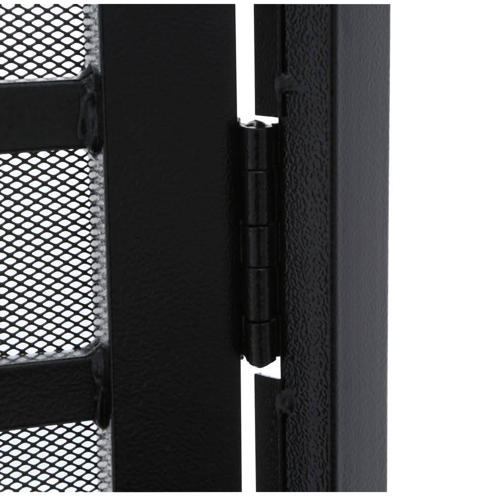 36 in. x 80 in. Black Steel Security Door with Expanded Metal Screen F8452