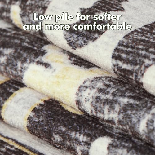 9x12 Brown Non Slip Washable Area Rug R843