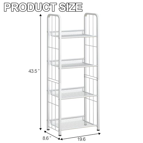 White 5 Tiers Tall Bookshelf V11895