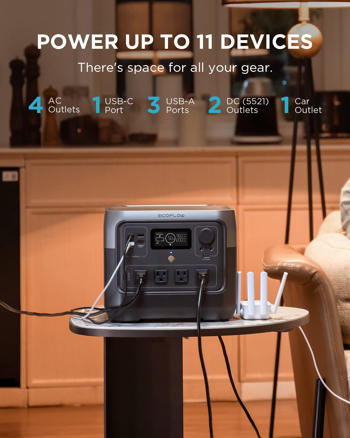 Portable Power Station 770Wh LiFePO4 Battery 1600W AC Outlets S427