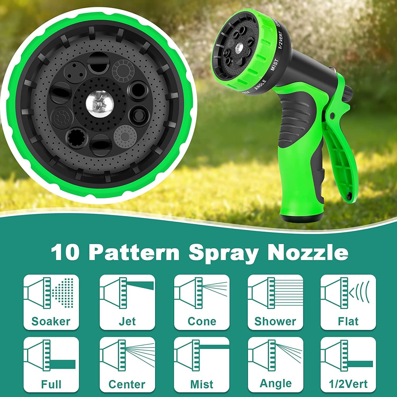 200 ft Expandable Garden Hose with 10 Spray Nozzle R756