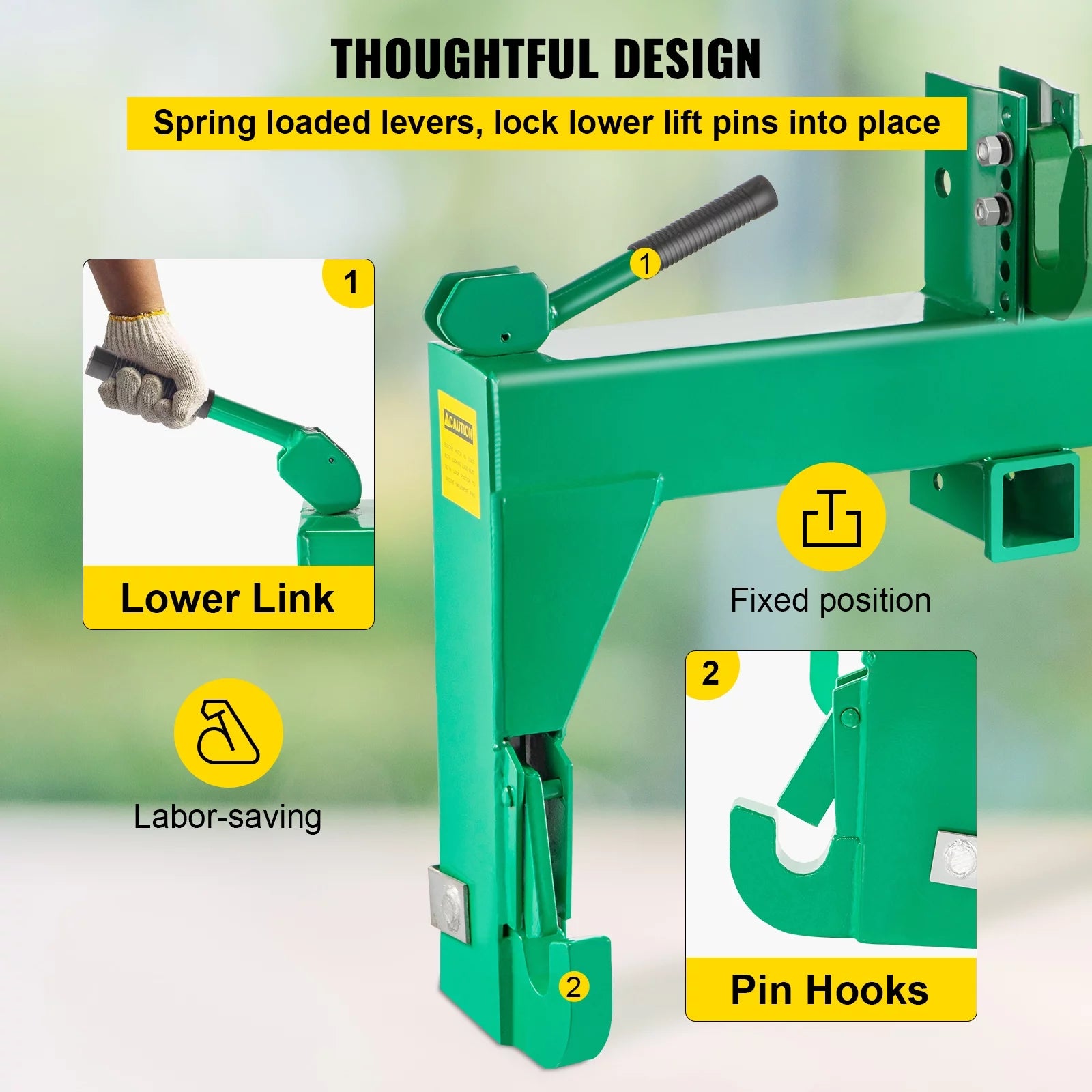 3-Point Quick Hitch, 3000 lbs Lifting Capacity, Category 1 & 2 U5553