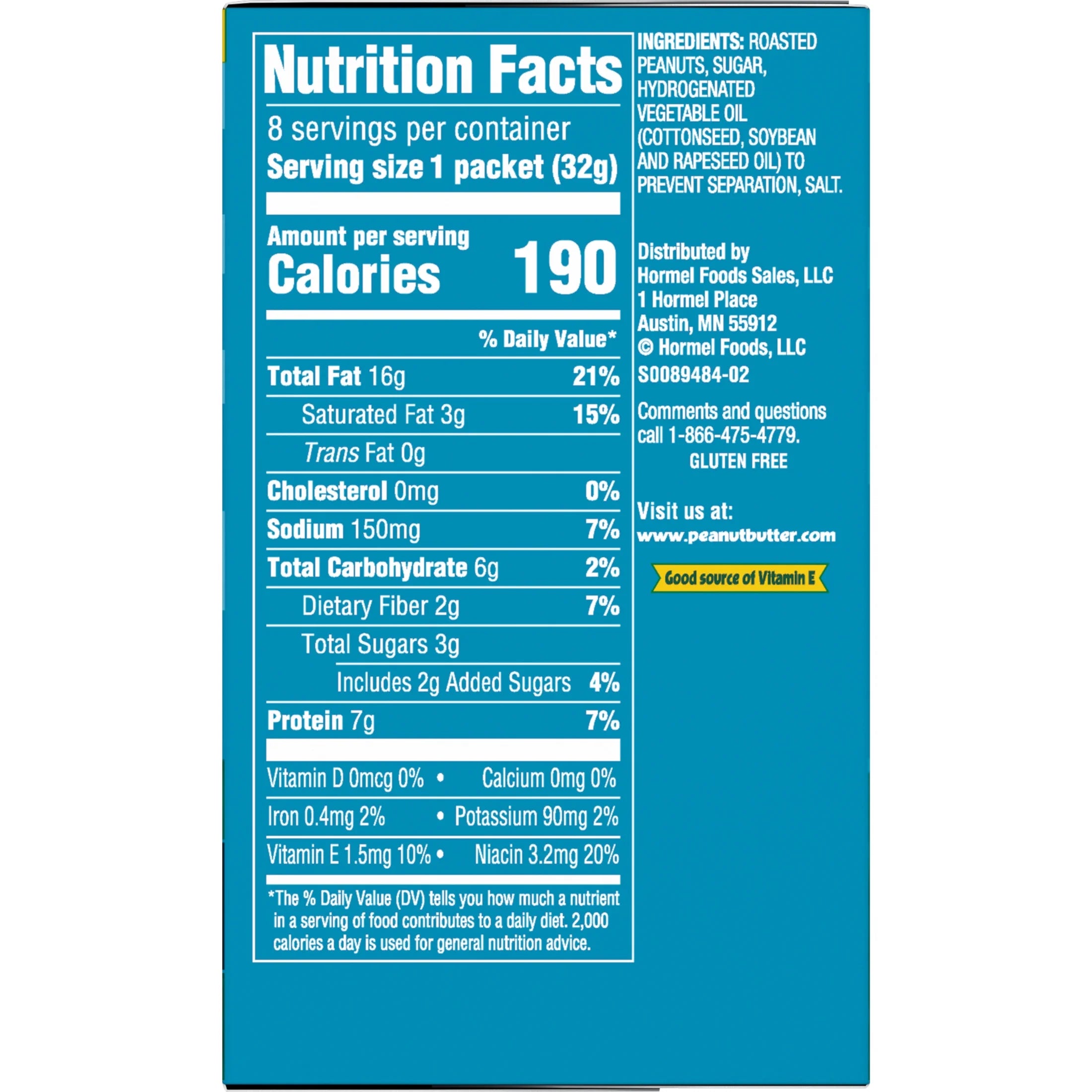 1.15 oz Creamy Peanut Butter Squeeze Packs (64 Pouches) L12597
