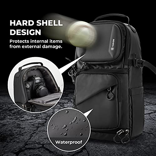 Black Waterproof Camera Sling Bag Backpack with Raincover Tripod Holder Z7746