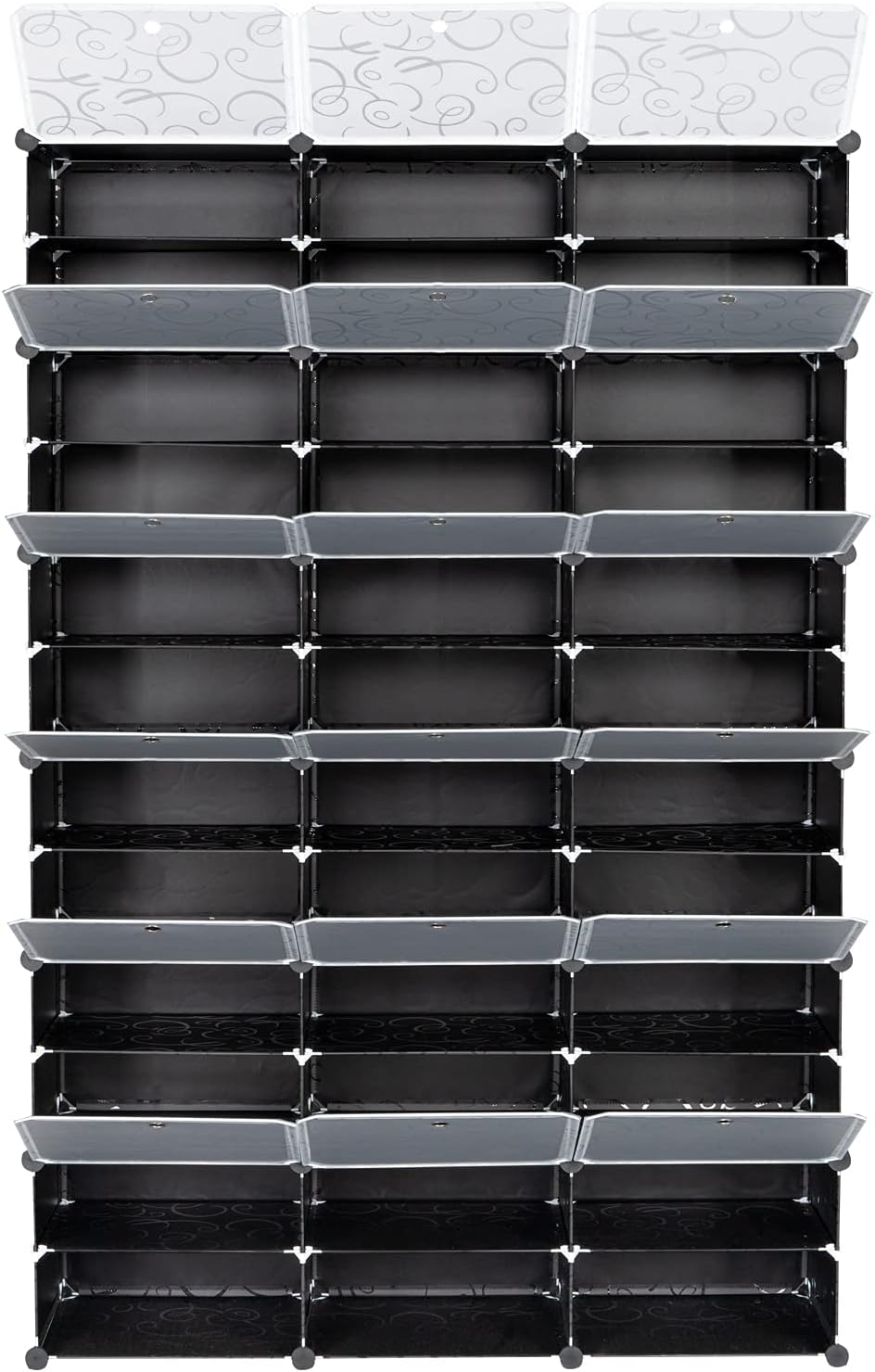12-Tier 72 Pair Shoe Rack Storage Cabinet Black P1054