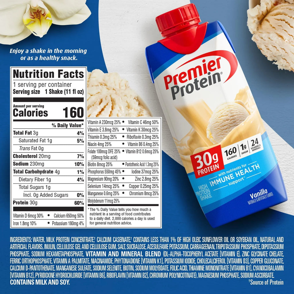 Vanilla Protein Shake, 30g Protein, 11 fl oz, 12 Ct K2667