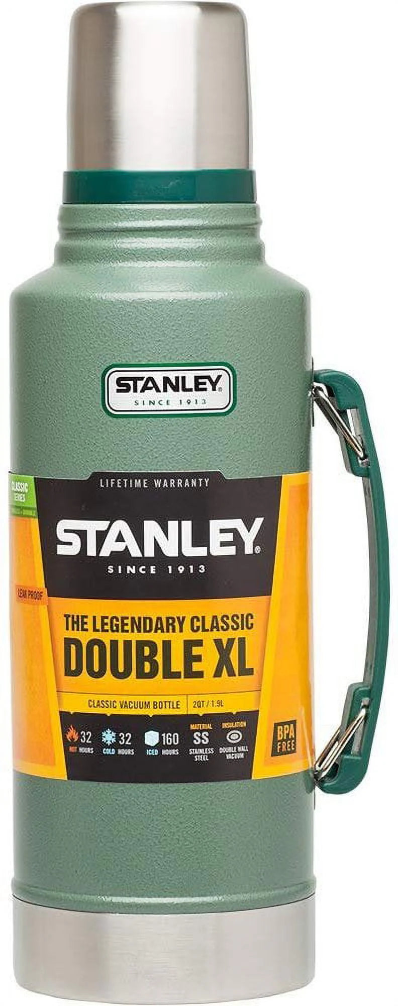 Classic Vacuum Bottle 2QT Hammertone Green D6139
