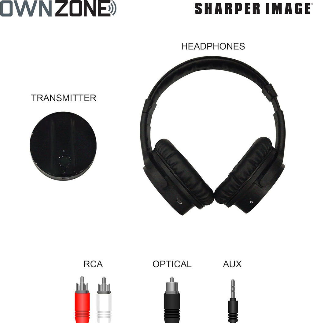 Wireless Rechargeable TV Headphones, Black, 2.4 GHz L651713