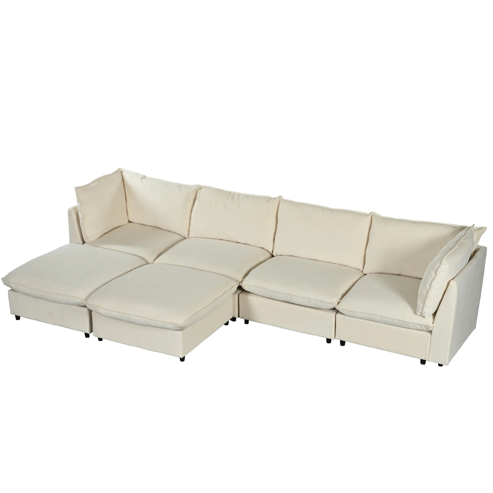Large U-Shape Sectional Sofa with Removable Ottomans I18471