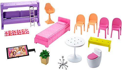 Dollhouse with Pool, Slide, Elevator, Lights, Sounds and 70+ Accessories L3502