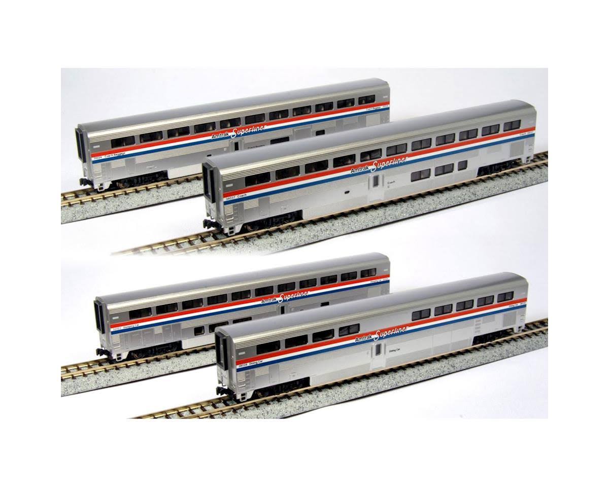 N Amtrak Phase III Superliner 4-Car Passenger Set I565625