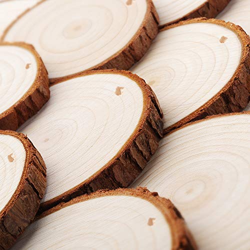 30 Pcs 2.4-2.8 Inches Natural Wood Slices G897