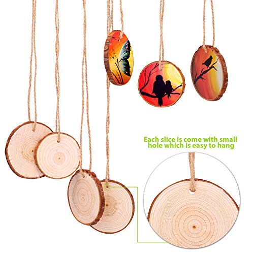 30 Pcs 2.4-2.8 Inches Natural Wood Slices G897