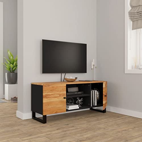 Solid Wood Acacia TV Stand with 4 Compartments E477