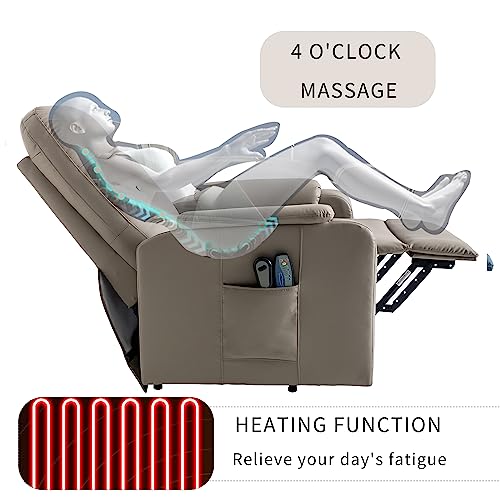 Grey Leather Electric Power Lift Recliner Chair with Massage K73270