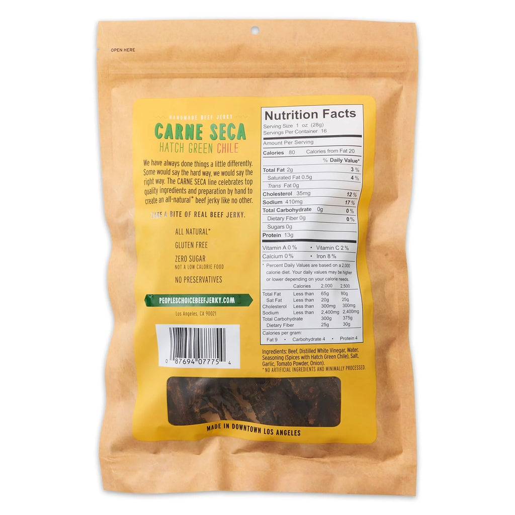 Sugar Free Beef Jerky Hatch Green Chile 1 Pound U680