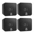 Black 4 inch 200W Mini Cube Bookshelf Stereo Speakers V70587