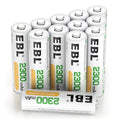 2300mAh NiMH Rechargeable AA Batteries, Pack of 12 R393