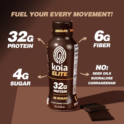 Plant Based Protein Shake, Chocolate, 32g Protein, 12 Fl Oz (Pack of 12) P55856