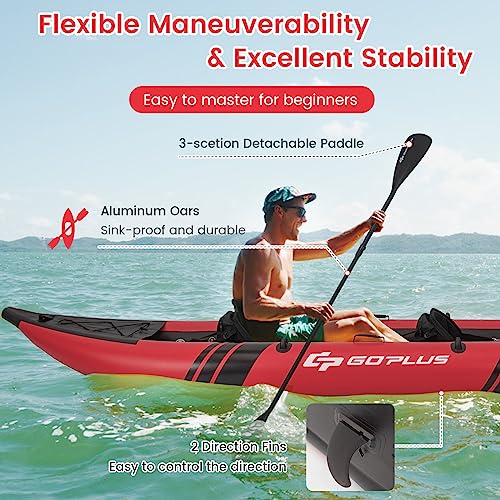 2-person Inflatable Kayak with Aluminium Oars, EVA Padded Seat, Hand Pump, Carry Bag V4944