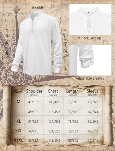 Khaki Large Mens Pirate Costume Outfit With Pants Shirts Sash Accessories O533