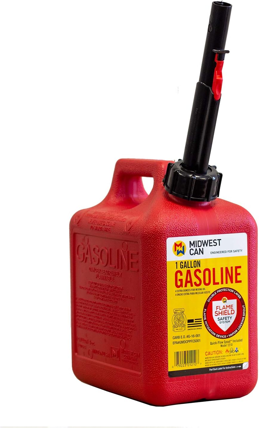 1 Gallon Gasoline Can with Auto Shut Off Spout X1415