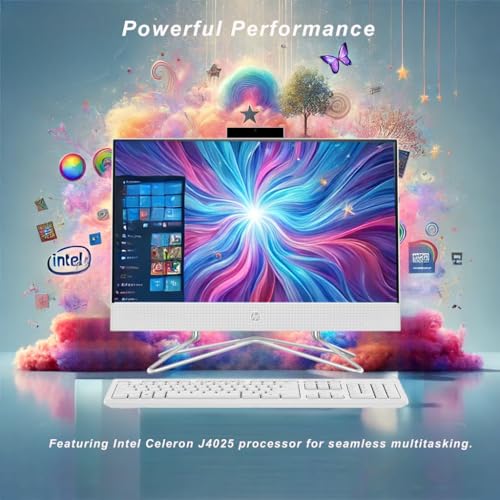 21.5" 1080P FHD Display All-in-One Desktop Computer, 16GB RAM, 1TB PCIe SSD, Intel Celeron Processor, Webcam, WiFi, HDMI, RJ-45, Wired Keyboard & Mouse, Windows 11 Pro J647