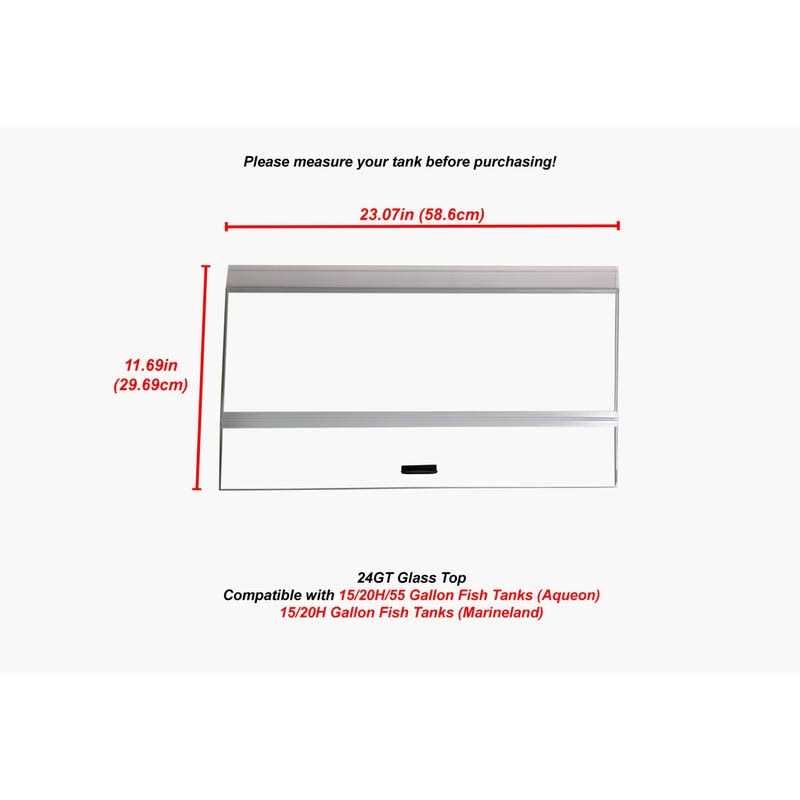 24 Glass Canopy 55-Gallon Aquarium Fish Tank N999344