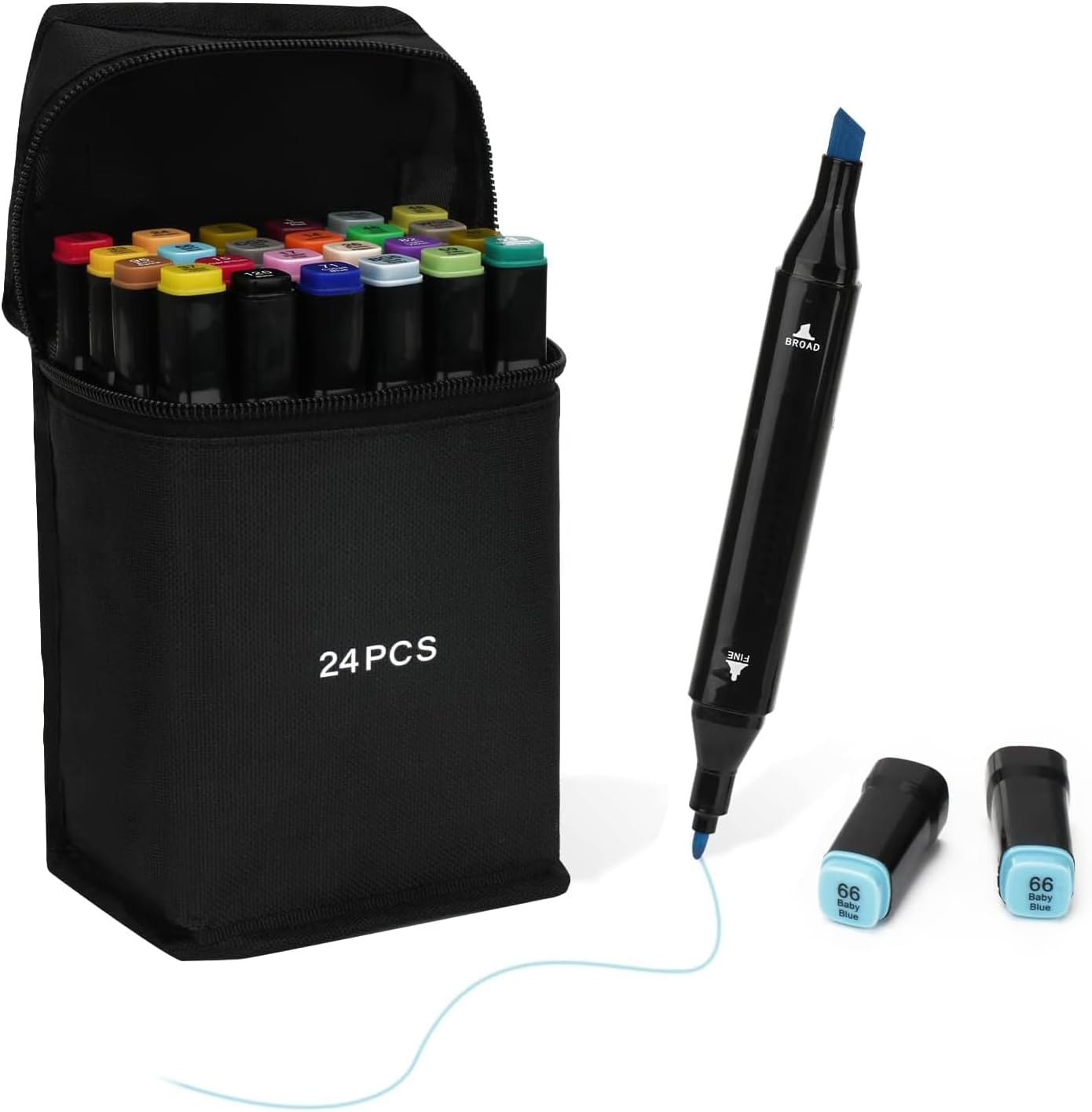 24 Colors Alcohol-based Art Marker Set with Dual Tips A527127