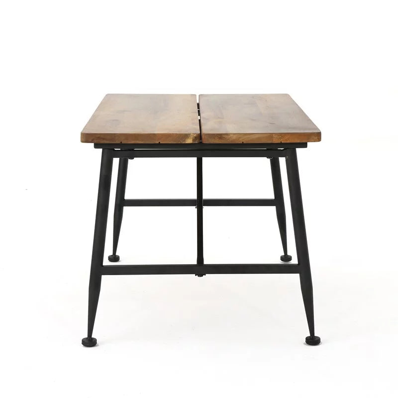 Brown Black Acacia Wood and Iron Coffee Table U689