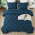 California King Comforter Set Black 3 Pieces Oversized Microfiber Down Alternative P878583