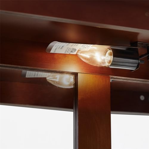 Oak Display Lighted Cabinet with Glass Doors and Adjustable Shelves B997074