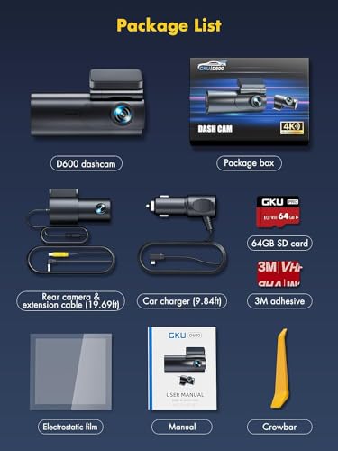 4K Dash Cam with 64GB SD Card G241