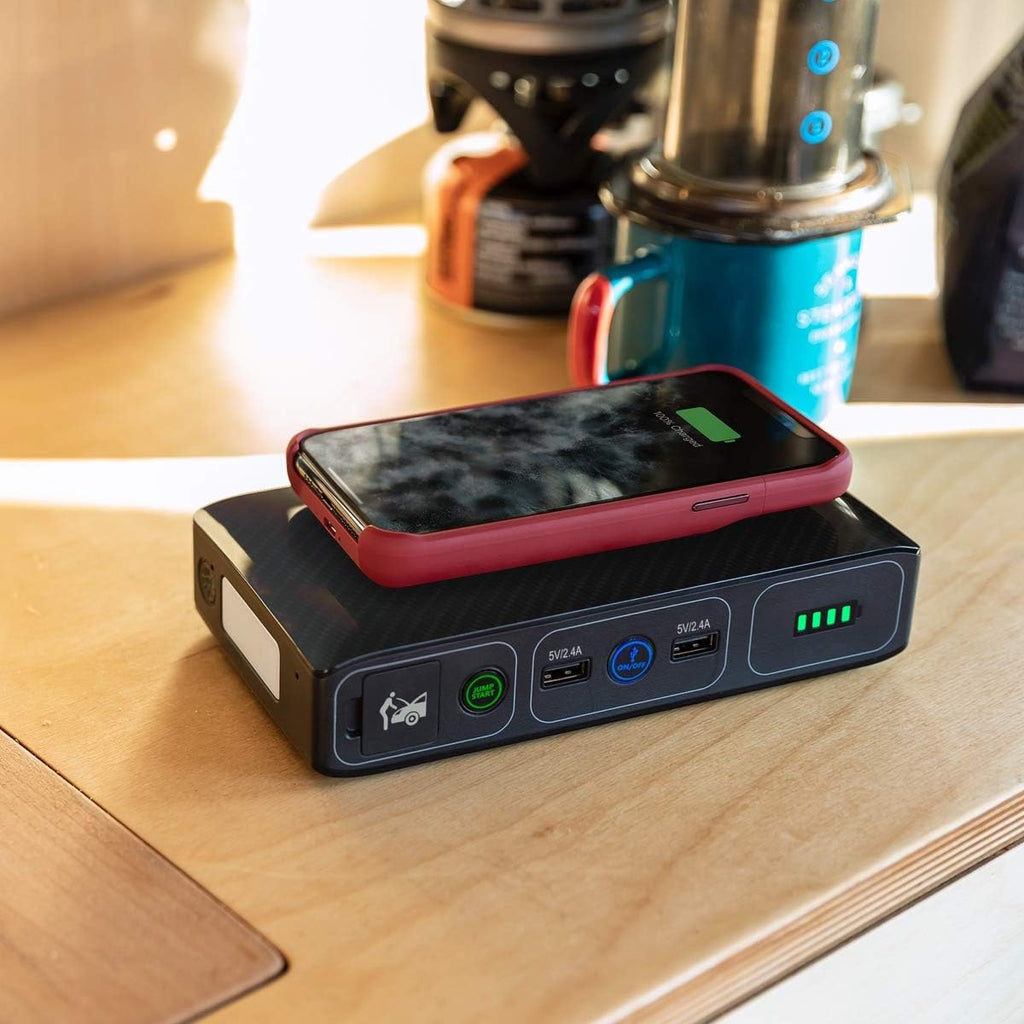 44400 mWh Portable Laptop Power Bank with AC Outlet and Car Charger, Black Graphite V142194