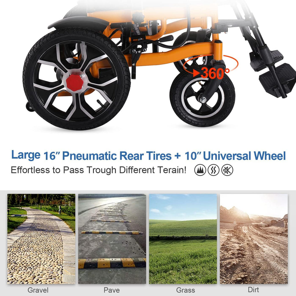 Lightweight Folding Electric Wheelchair with 20in Seat, All Terrain Power Wheelchair B60713