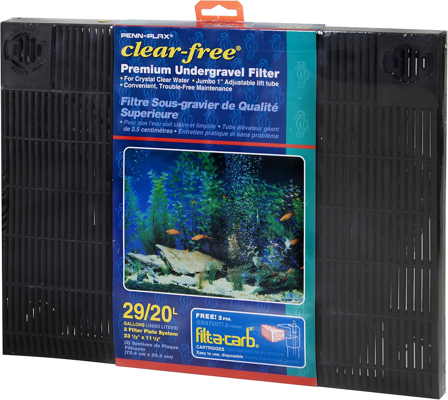 Undergravel Aquarium Filter for 20 (Long) - 29 Gallon Tanks – Two 14” x 11.1” Plates K54968