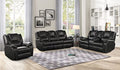 3 Piece Black Faux Leather Power Reclining Sofa Set K4802
