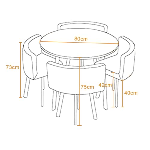 Round Kitchen Table and Chairs Set for 4 I6449