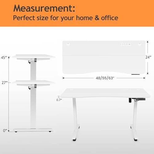 55'' x 24'' Electric Adjustable Height Sit Stand Desk with Charging Station (Oak) O6843