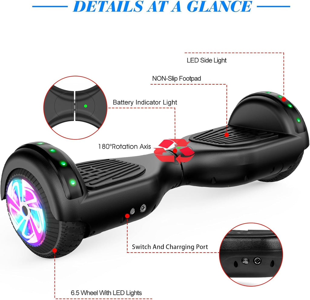 6.5 Inch Self Balancing Hoverboard with Bluetooth and LED Lights Z101565
