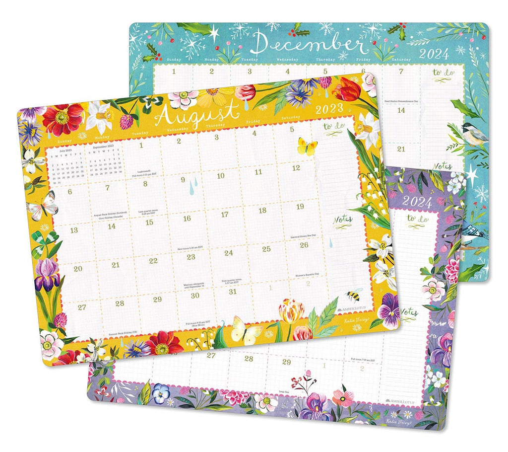 17-Month Desk Pad Calendar, 18.75" x 13.5", Large Monthly Grids Z319554