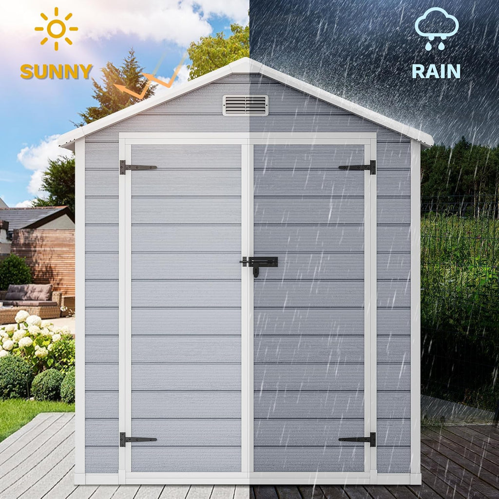 6.2x3.4 FT Resin Storage Shed with Lockable Door C6081