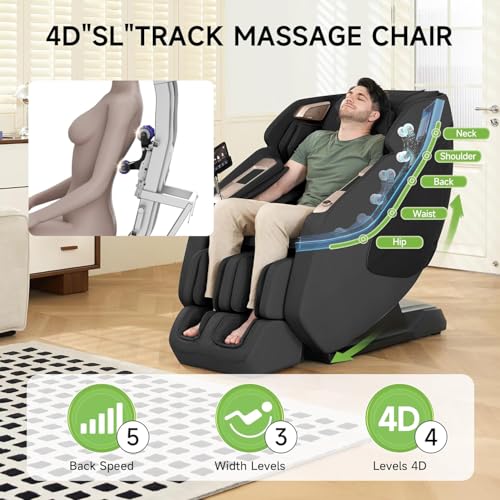 4D Massage Chair Full Body Zero Gravity Recliner with Negative Ion Purification, Aromatherapy, 20 Auto Modes, Yoga Stretching, Touch Screen, Foot Rollers, Wireless Charger G690