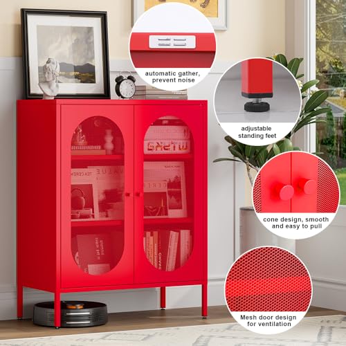 Blue 2 Door Metal Storage Cabinet with 2 Adjustable Shelves R719635