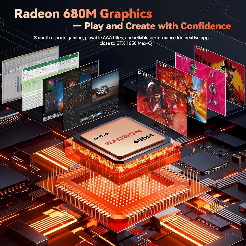 17.3" Gaming Laptop, AMD Ryzen 7 7735HS, 64GB DDR5 RAM, 1TB SSD, Radeon 680M, Backlit Keyboard P468034