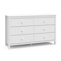 White 6 Drawer Kids Double Dresser X129